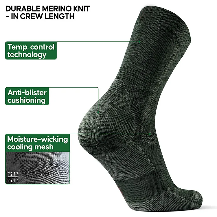 Men Merino Alpaca Wool Socks Cushioned Trekking Work Outdoor Hiking Men ...