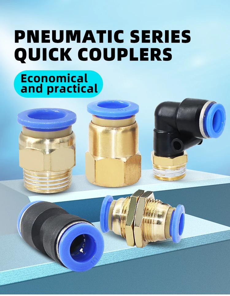 Pneumatic Fitting Manufacturer Air Hose Connector Plastic Pneumatic Parts Bsp Bspt Npt Thread