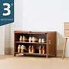 Scarpiera con anta ribaltabile marrone 3 strati 60 cm