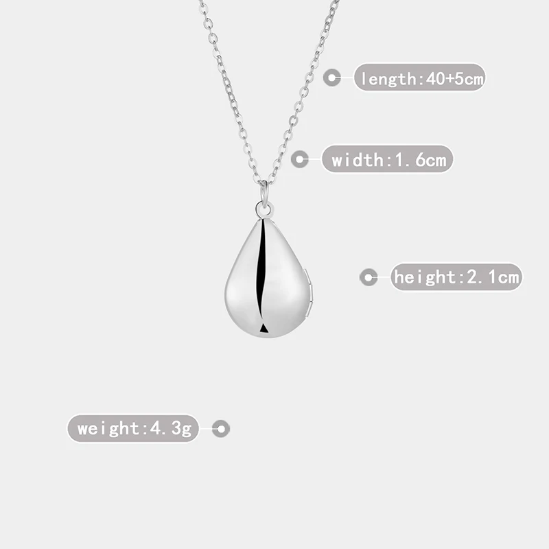 Custom Cheap Drop Photo Frame Sublimation Locket Necklace for Women