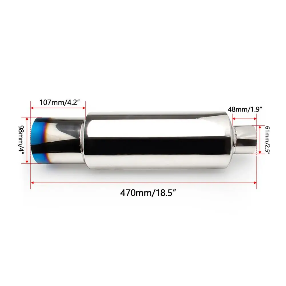 Универсальный автомобильный выхлопной глушитель полированная нержавеющая сталь сгоревший наконечник и 2 0 вход на 3 выхода трубка для