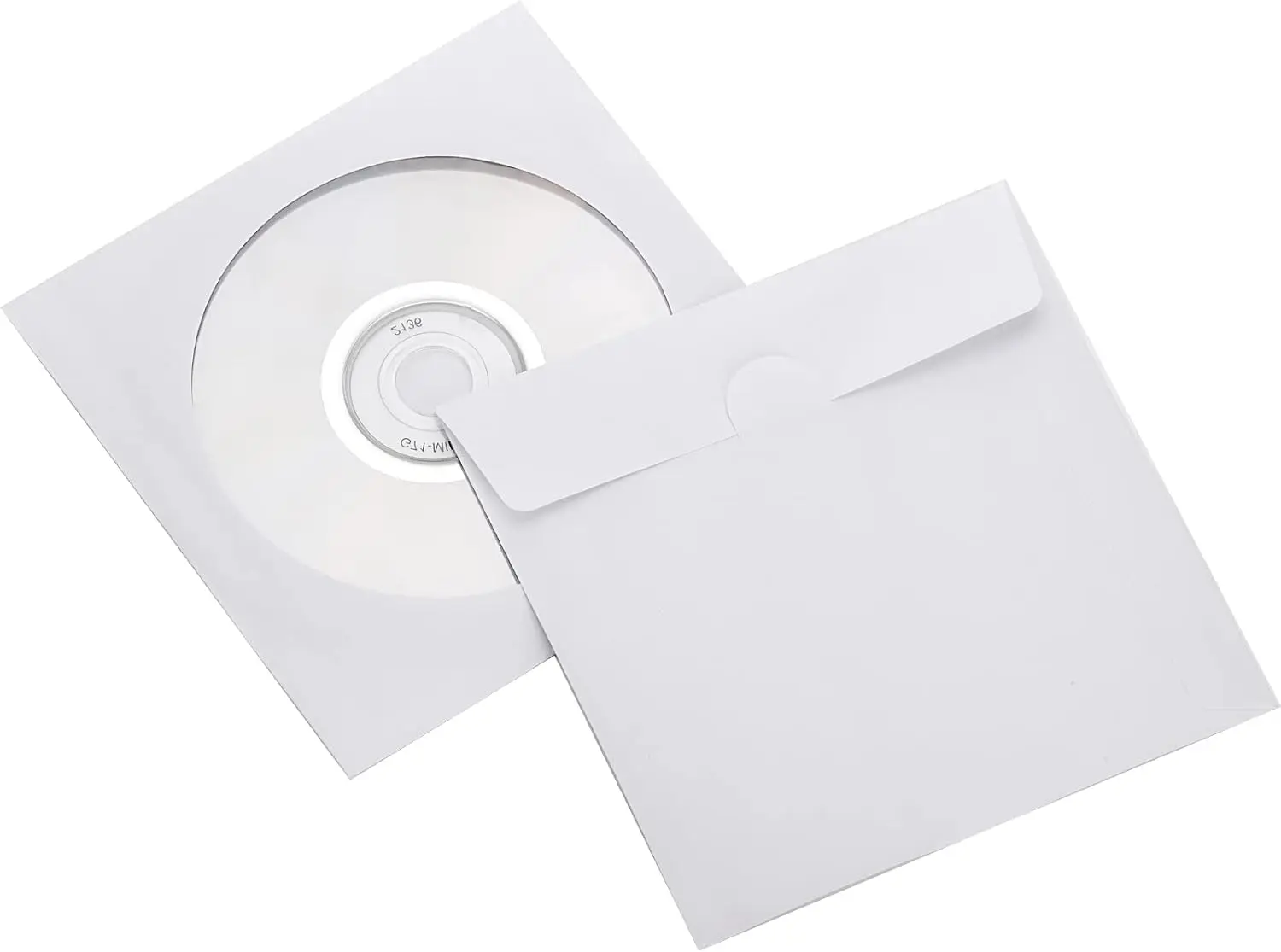White Paper Cd Dvd Sleeves Envelope Holder With Clear Window And Flap
