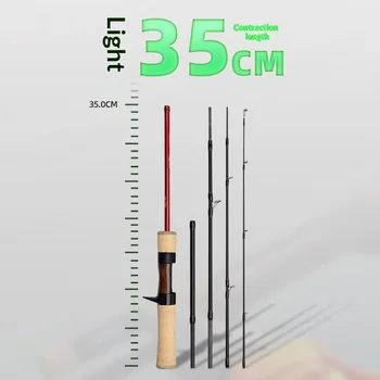 Fishing Fans New Multi-section Portable Carbon 5/6 Section Travel Fishing Rod Ultra Short 35cm Collapsed Length River Use Novice – Rod – view 3