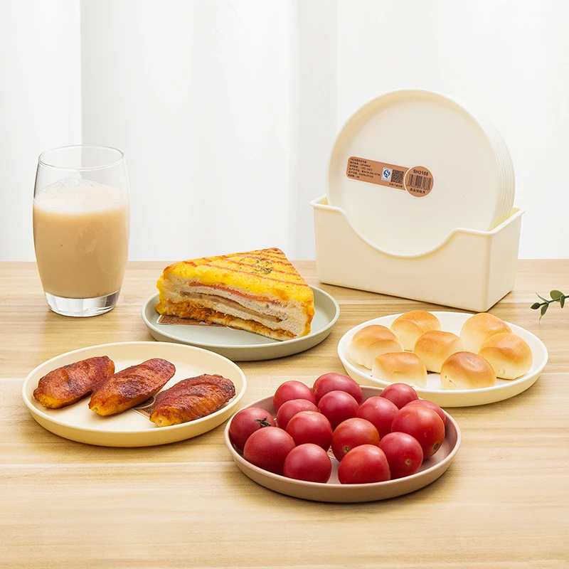 Factory BPA-Free Colorful Unbreakable Kids' Plate Set Eco-Friendly Plastic Snack Dish for Picnic Birthday Party Cake Dessert