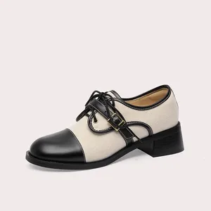 Spring Summer New Women's Casual Shoes Color Block French Style High-End Flats Versatile Womens Chic Shoes