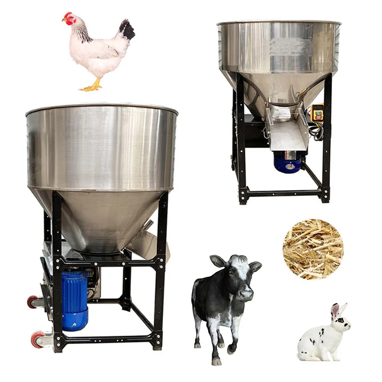 High Efficiency Mobile Stainless Steel Mixer Seed Coating Machine Price  small vertical animal pig feed mixer