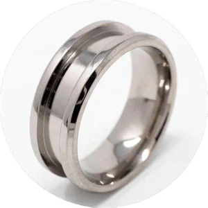 8mm Titanium Channel Ring Blanks 4mm Stainless Steel Jewelry Channel Inlay Ring Core Blank Ring