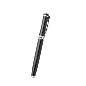 Luxury Roller Pen with Laser Engraving Rubber Material Promotional Metal Pen with Logo for Hotels Office Supplies