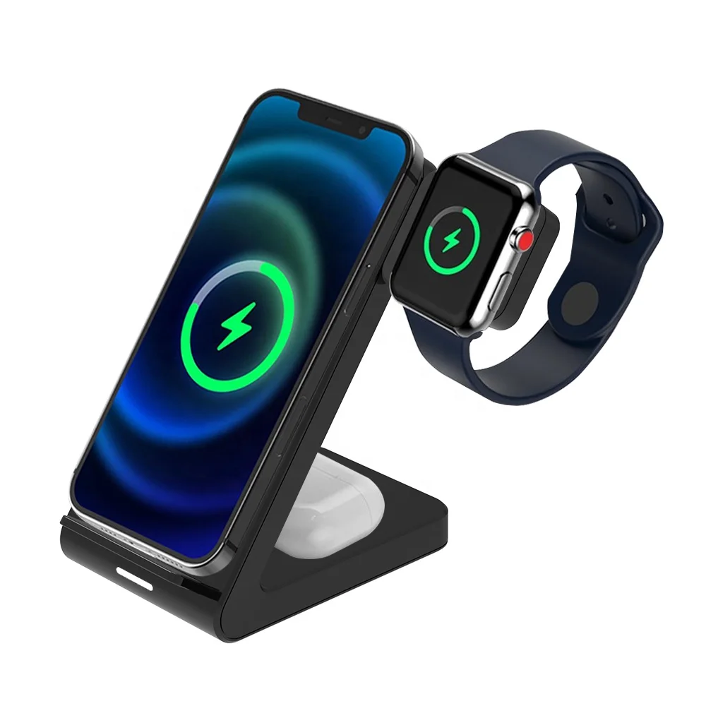 Foldable Wireless Charger 3 In 1 Fast Charging Station For