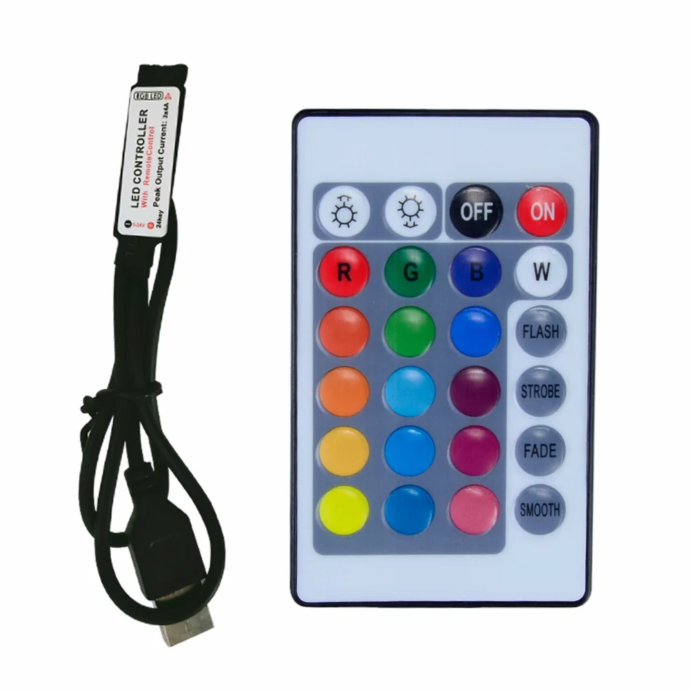 DC 12V 24V 4Pin RGB LED Controller 24 Keyboard RF Remote Control