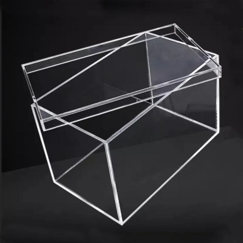 Акриловая прямоугольная прозрачная коробка с крышкой