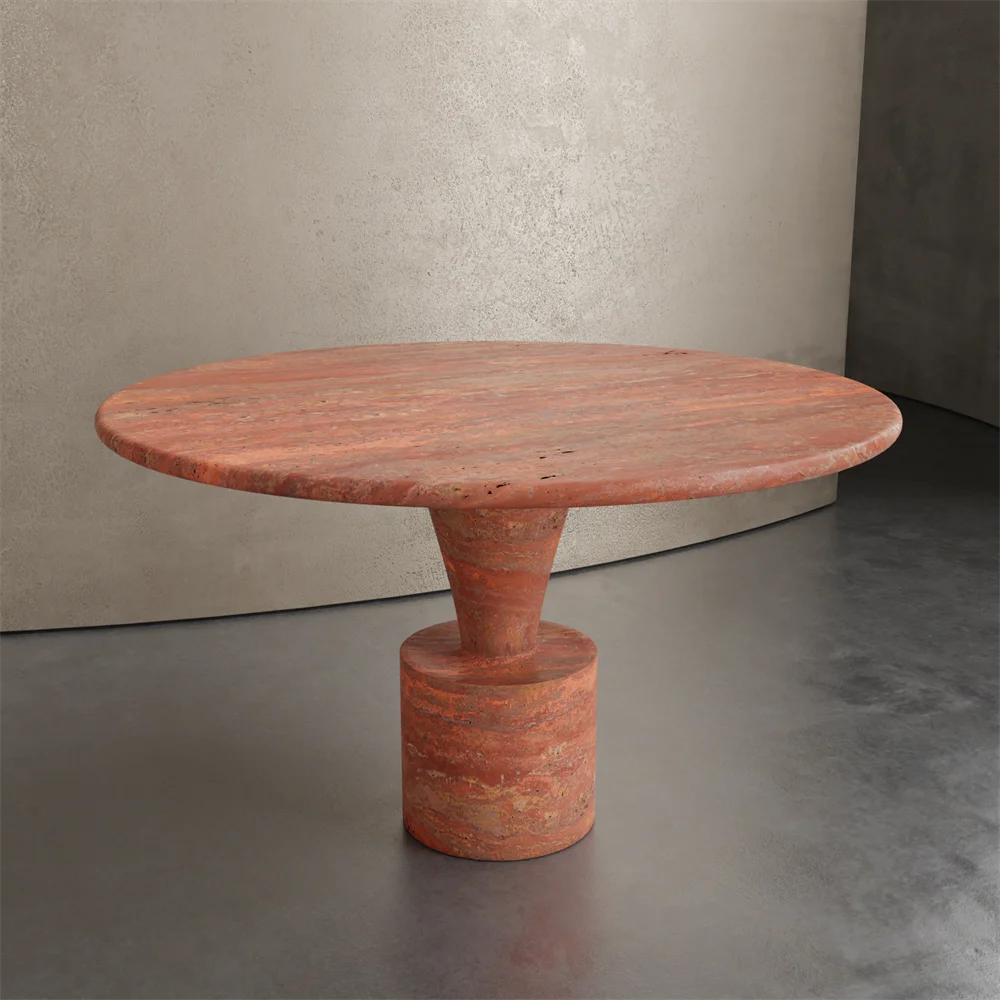 Calacatta Viola Round Dining Table with Unique Legs