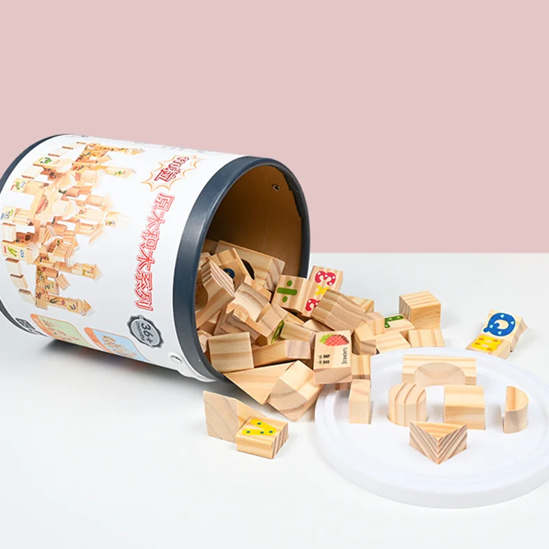 Log Unpainted Building Blocks Infants And Toddlers Puzzle Baby Toys Solid Wood Blocks Solid Wood