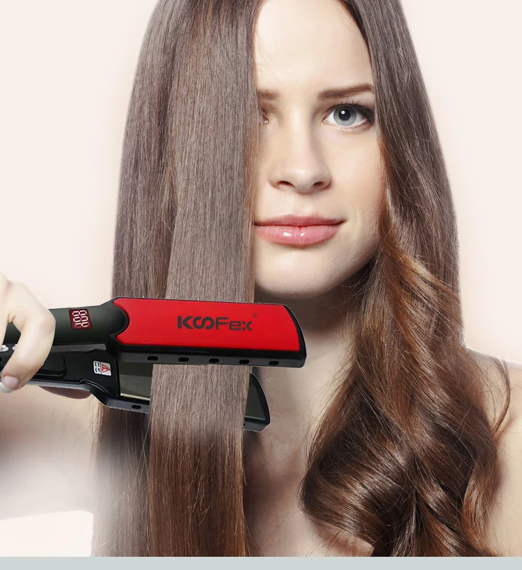 Auto Steam & Infrared Flat Iron Temperature Adjustment Hair