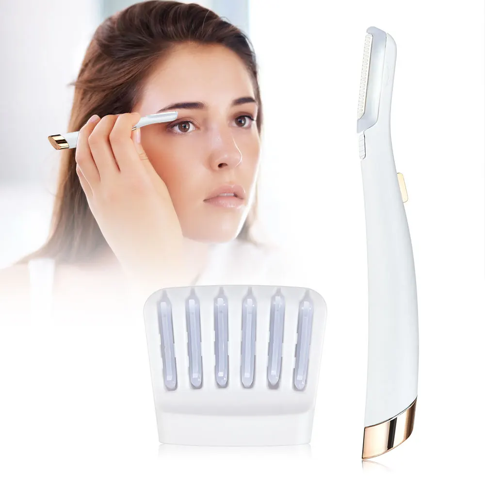 Epsilon Led Luminous Mini Hair Remover Face Depilator Body Hair Removal  Lady Shaver Electric Eyebrow Trimmer Set With 6 Shaving Knifes - Buy Led  Luminous Mini Hair Remover,Face Depilator Body Hair Removal,Lady