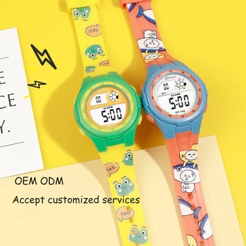Custom Logo cartoon pattern factory price children wristwatch sport waterproof digital watch for kids