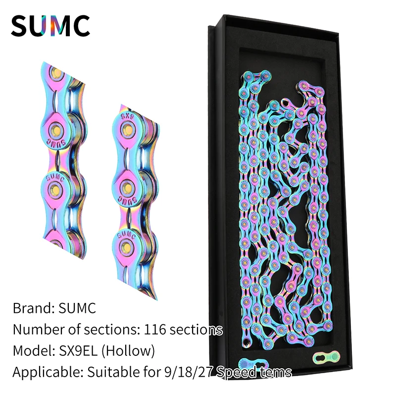 パーツ sumc rainbow 11s For Shimano KMC 11 Speed SUMC SX11SL Light MTB Road Bicycle