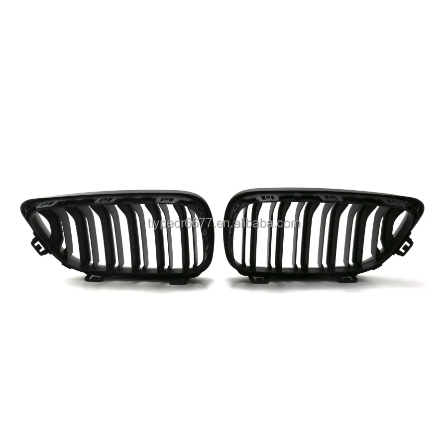 product tiypeor double slat front grille car accessories kidney mesh bumper grill for bmw 2 series f22 2014   2018 glossy matte black-4