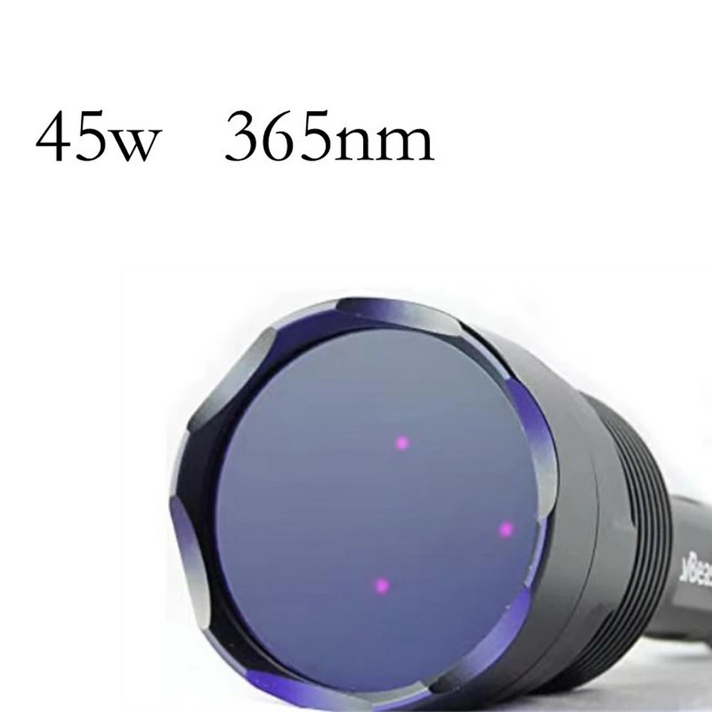 Torcia UV LED 365nm Ad Alta Potenza, Ricaricabile Via USB, Luce Nera In Alluminio, 225mm, 500g