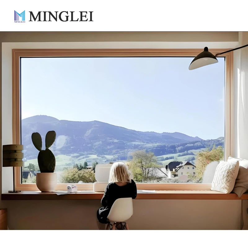 product fixed window as2047 triple glazed windows cheap price big picture black window panoramic window floor-1