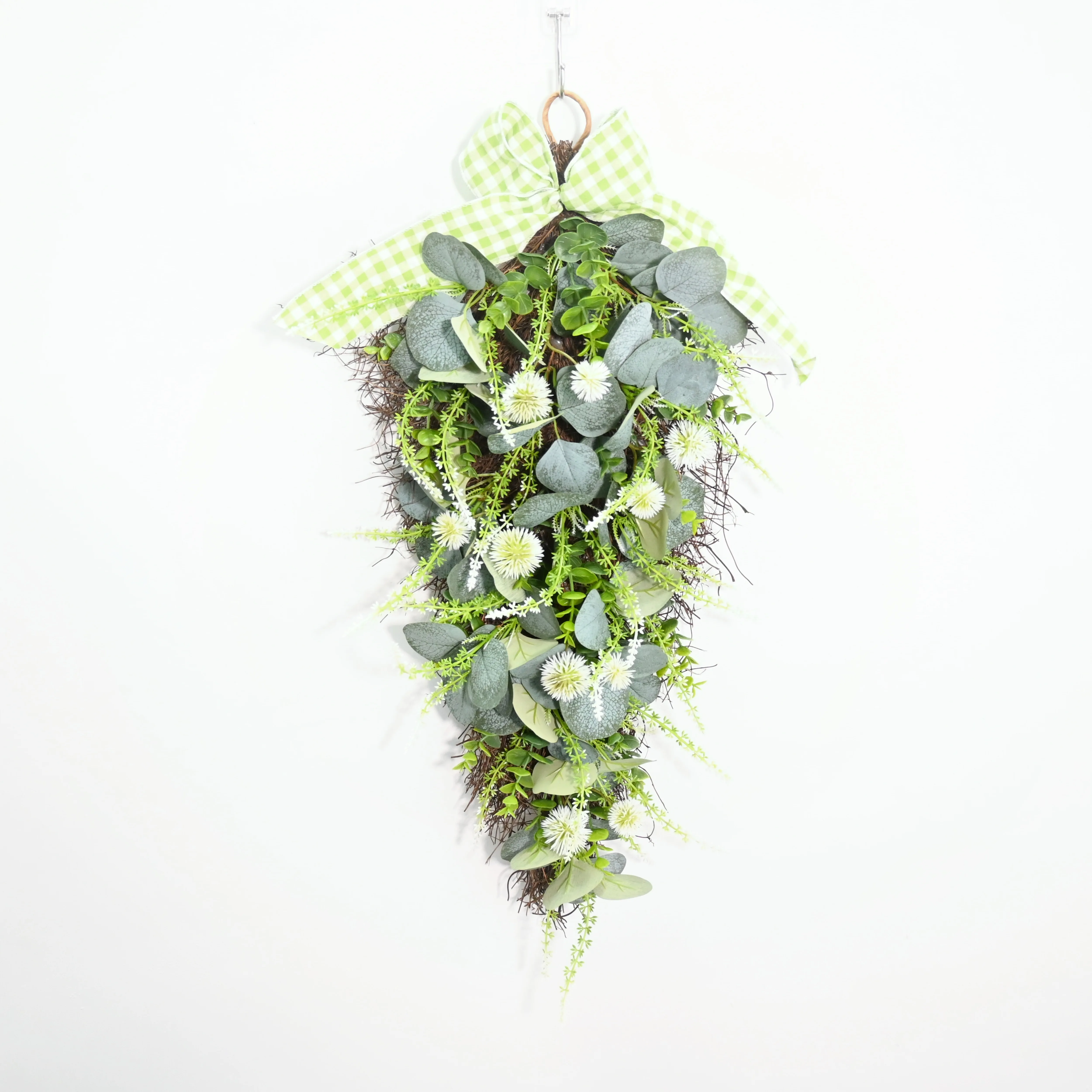 TenYiLy Clearance Wreath Spring Summer Front Door Teardrop Wreath Artificial Floral Wreath For Home Decor