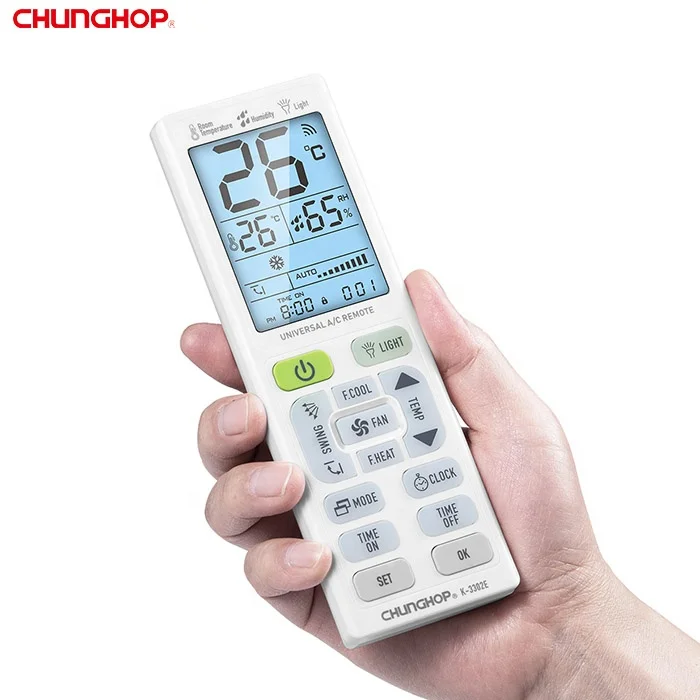 K-3302E Customized Universal Global Smart Lcd air Conditioner Remote with Humidity and Temperature Monitoring