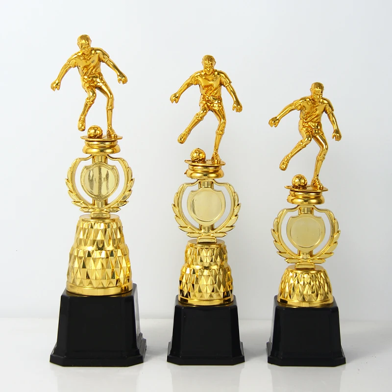 Wholesale Hot Sell High Quality Trophy Cup Soccer Sports Series Trophies Custom Design Golden Plastic Football Trophy