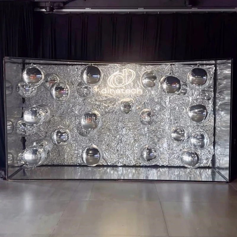Custom Fast Delivery Detachable Magazine Photo Booth Box Mirror 360 Walk-in Metal Detachable Frame for Wedding Party