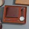 3-piece Brown Set (Watch + Wallet + Pen)