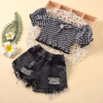 Design Sweet Lovely Boutique Two Piece Clothing 2021 New Fashionable Top Quality Spring Ruffles Letter Printing Kids Girls
