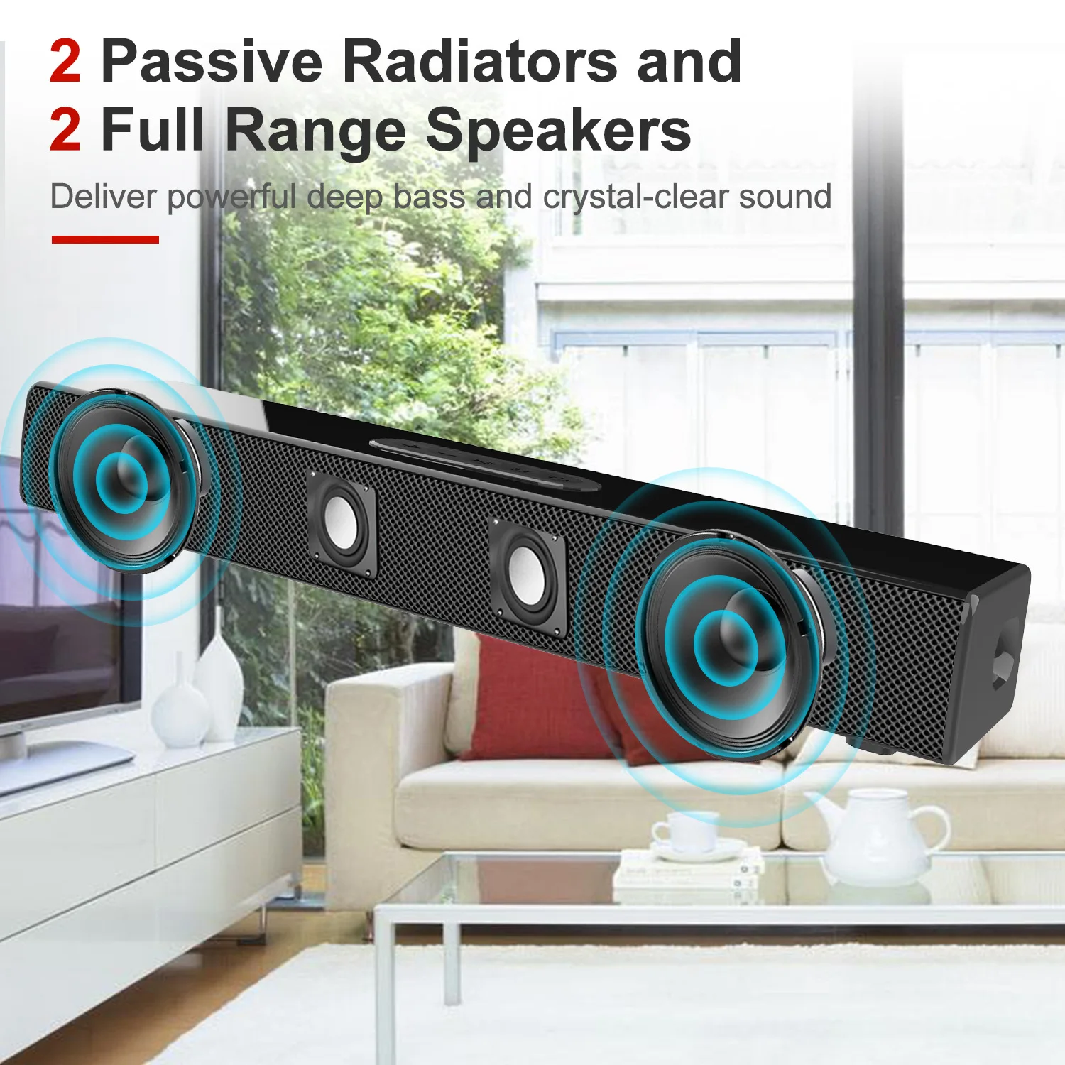 S22 Home Wireless Soundbar with HiFi Cinema Amplifier FM Radio for Subwoofer