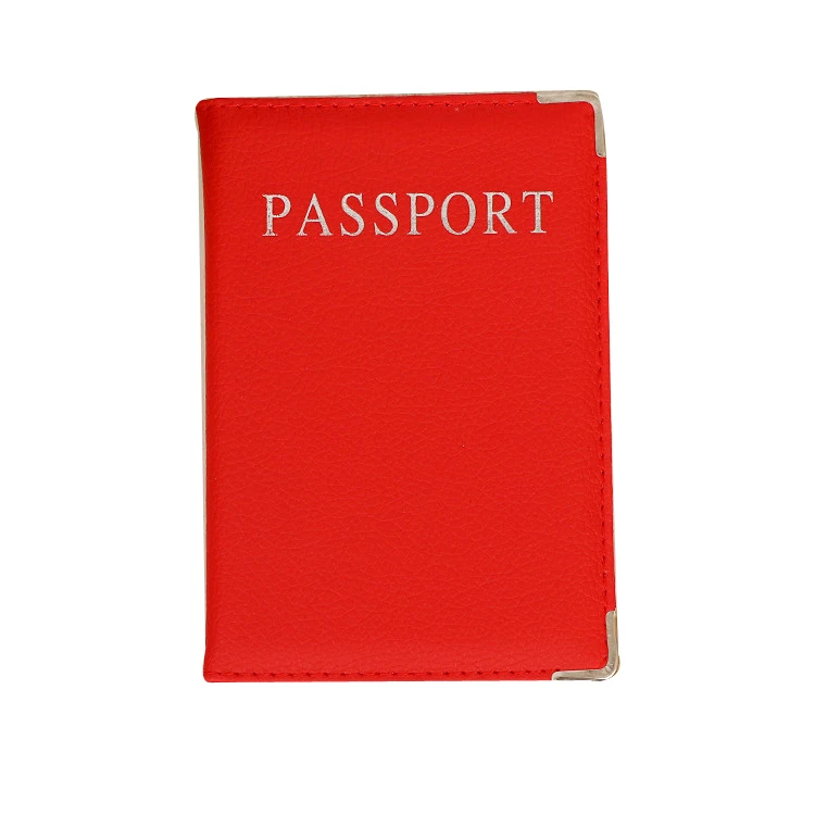 9-Color PU Leather Card Holder Silver Foiled Passport Case with 9-Color Silver Foiled Cover Durable Travel Organizer