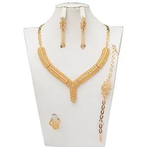 Fashion Jewelry En Gros Ladies Accessories Jewelry  Necklace Earring Women 14k Gold Plated Jewelry Set
