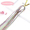 Single mixed-color flat cord 3mm-5 pieces with gold thread-clip