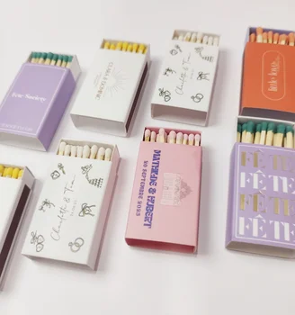 Customized Large Household Safety Fireplace Matches in White Colored Wooden Tip Advertising Hotel Boxes Logo Print for Candles