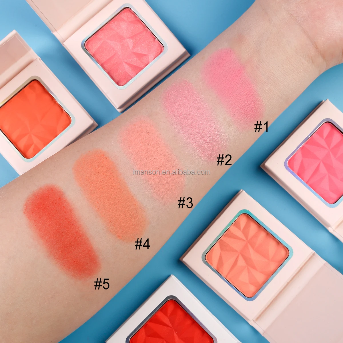 5 румян 8 хайлайтеров Мини Портативная Красивая Румяна Палитра частная