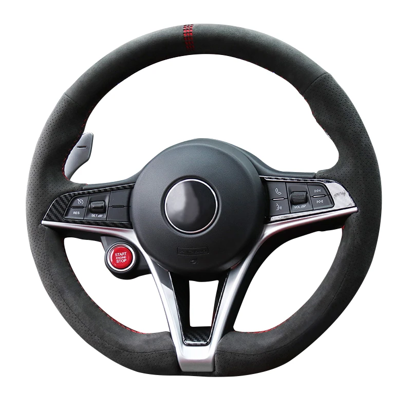 Housse Volant Alfa Romeo | Fibre Carbone Antidérapante Pour Giulia, Stelvio, Giulietta