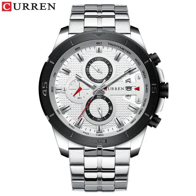 Curren *出品 Curren 8402 Sports Quartz Watches Stainless Steel Waterproof
