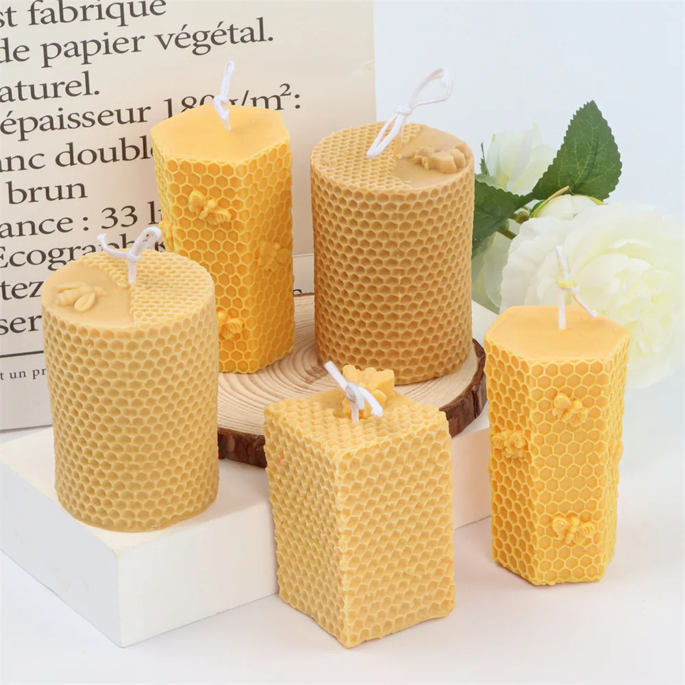 Bee Candle Mold-honeycomb Candle Silicone Mold-pillar Candle Mold