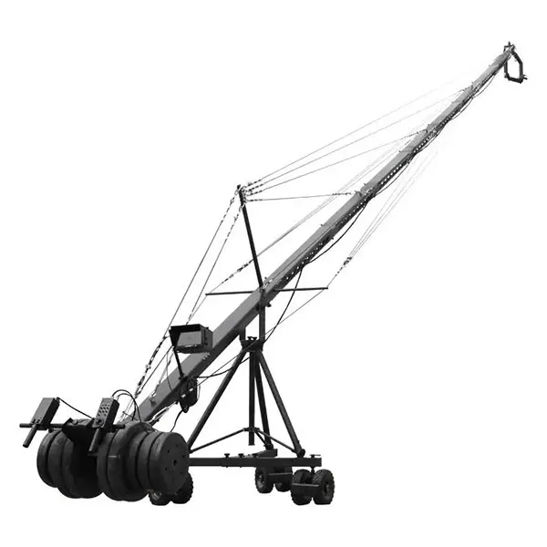 12.4m/40ft Jib Crane for Sale Use Jimmy Jib 6 Wheels Dolly With Ring Flange