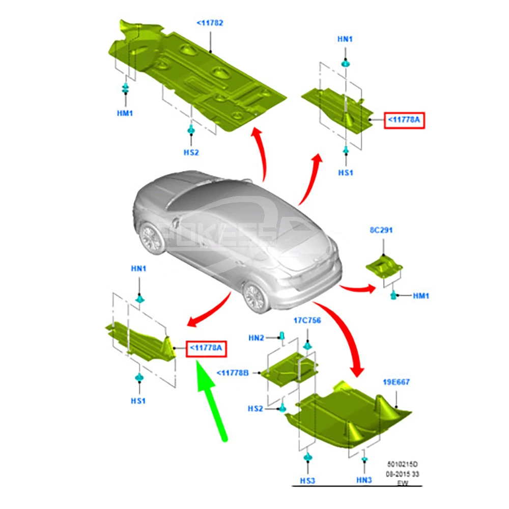 AV61R11779AF AV6Z3811779A MAV61R11779AA LQ-YH-198 Rear Left Chassis Gu... — 4