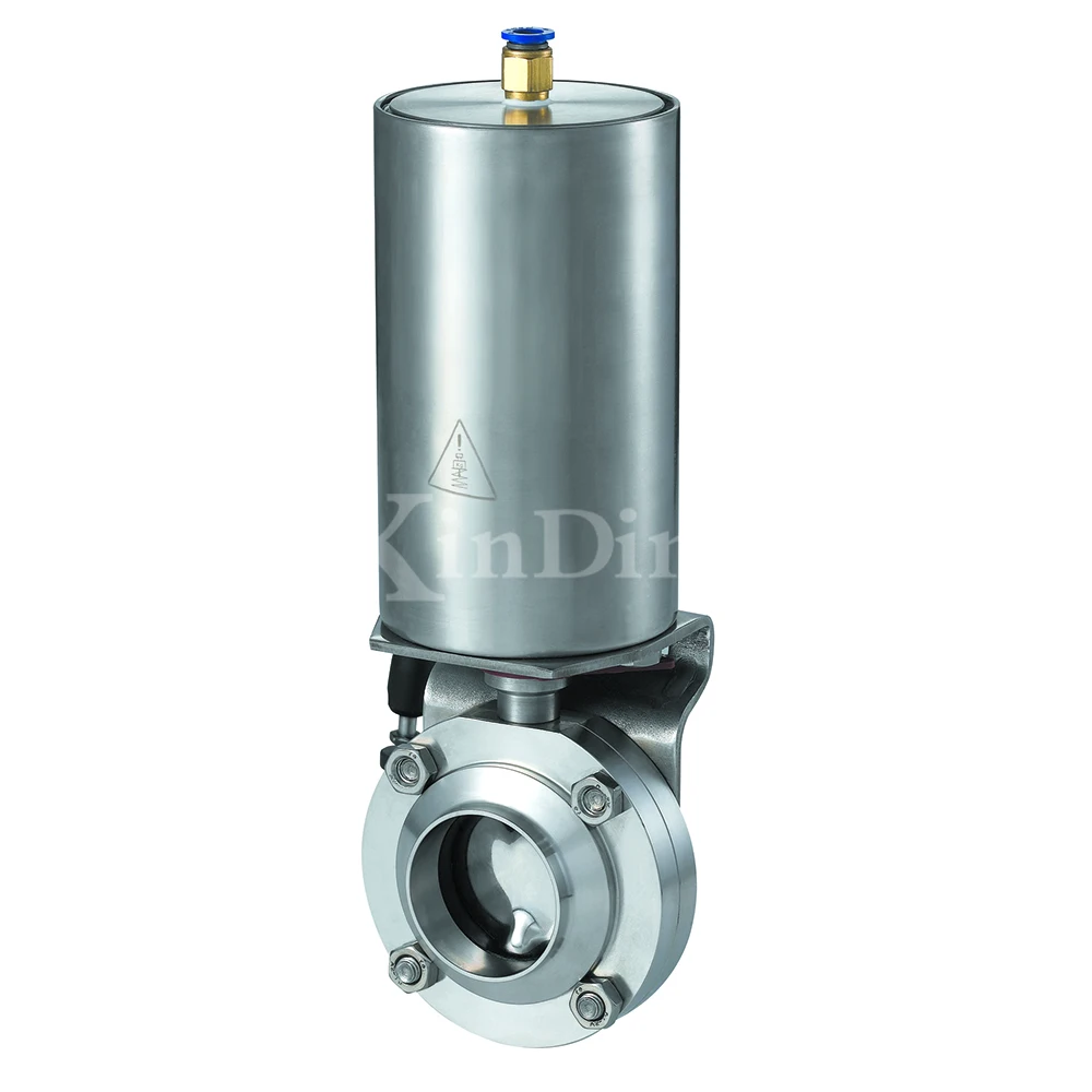 Санитарный клапан-бабочка из нержавеющей стали с наружным зажимом и резьбой