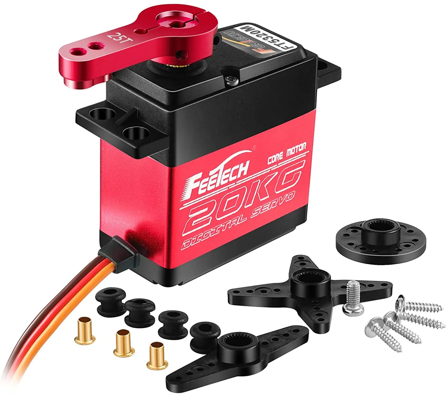 FEETECH FT5320M Digital RC Servo Motor 20KG High Torque Full Metal Gear Waterproof for Baja Cars Robot DIY 180 Degree