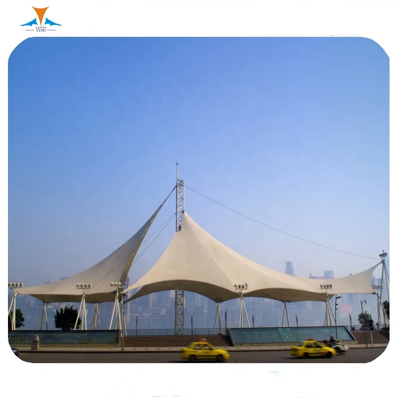 Wind Resistant Architecture Landscape Tensile Fabric Membrane Structure