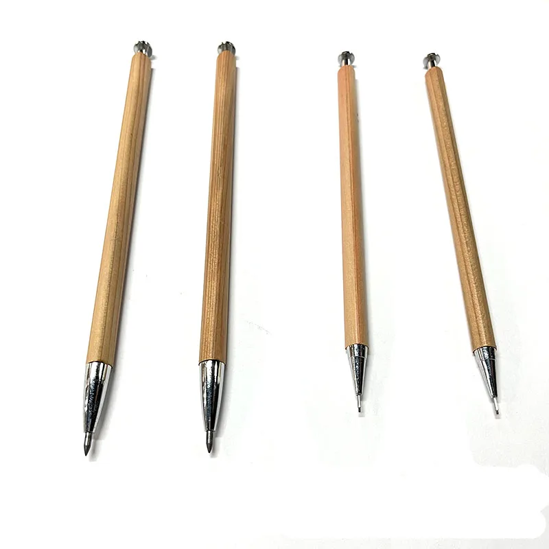 Hot Selling Cedar Wooden Mechanical Pencils 0.5 0.7 1.0 mm Lead for Office Promotional Mini Pencil