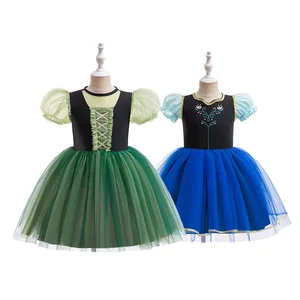 MQATZ Wholesale Girls' Cosplay Puff Sleeve Mesh Stage Character Dress Formal Chiffon with Embroidery Summer Style