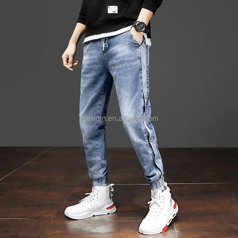 2023 New Men's Taper Jeans Trendy Elastic Cowboy Pants Buy Fashion