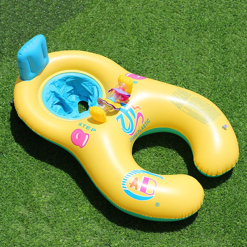 New Mother And Baby Parent-child Double Swim Ring Thickened Inflatable ...