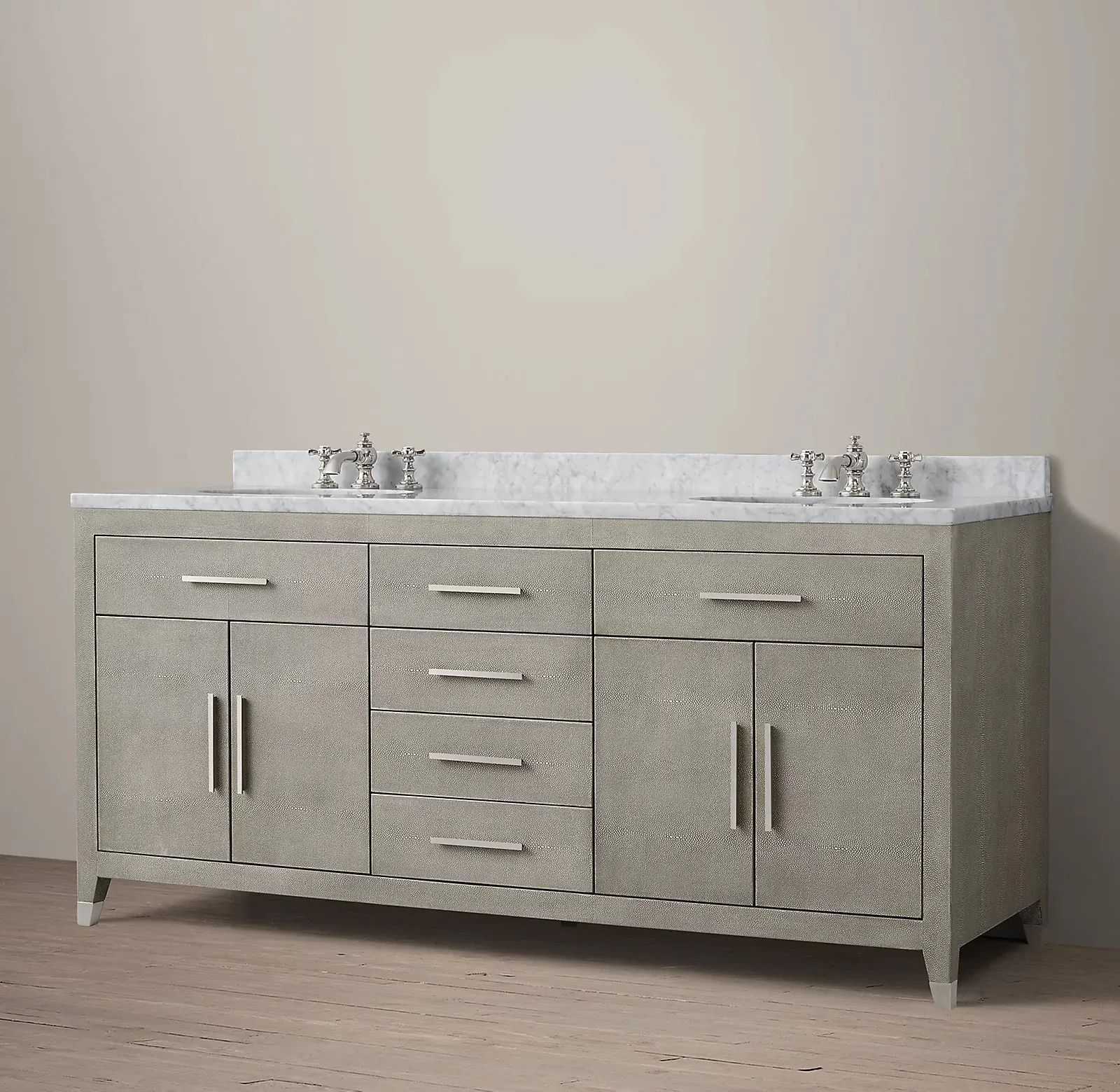 American Style Shagreen Furniture Double Vanity Bathroom Vanities