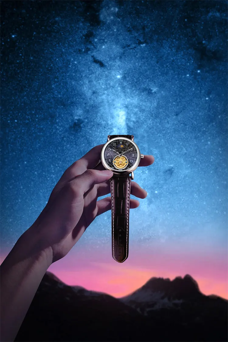 Стильные механические часы-победитель 8271 из Китая, новейшие механические часы из натуральной кожи с водонепроницаемообразным ремешком, автоматические Простые повседневные ручные часы